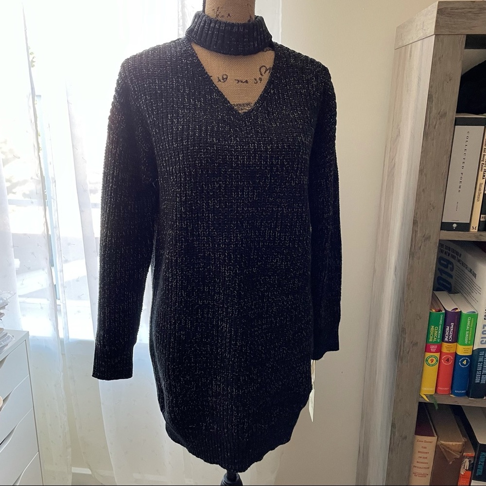 Black heavyweight sweater dress